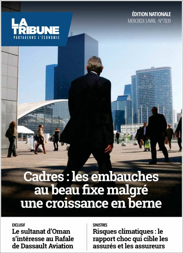 Portada de La Tribune (Francia)