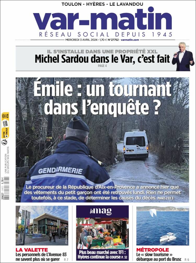 Portada de Var-Matin (Francia)