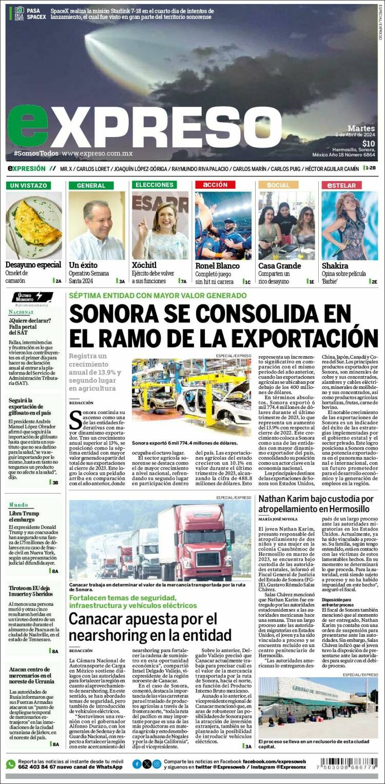 Portada de Expreso (México)