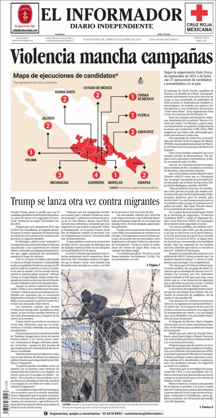 Portada de El Informador (México)