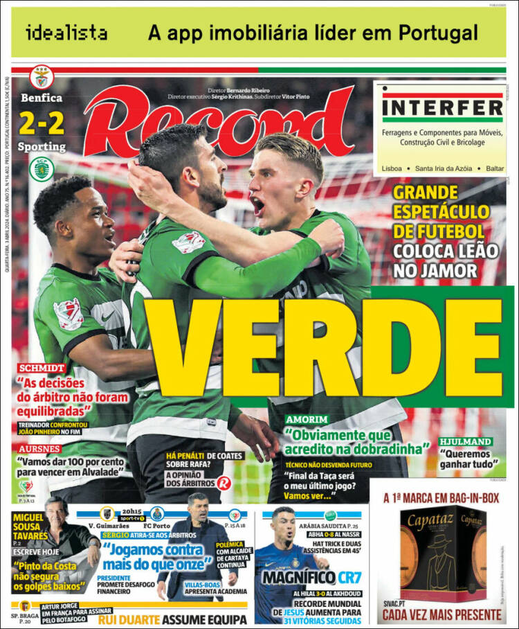 Portada de Record (Portugal)