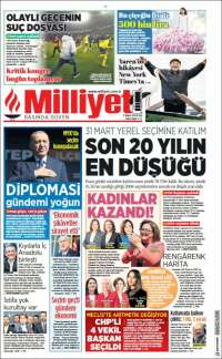 Portada de Milliyet (Turquía)