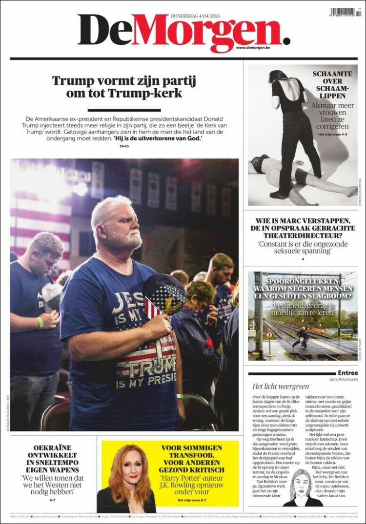 Portada de De Morgen (B&eacute;lgica)