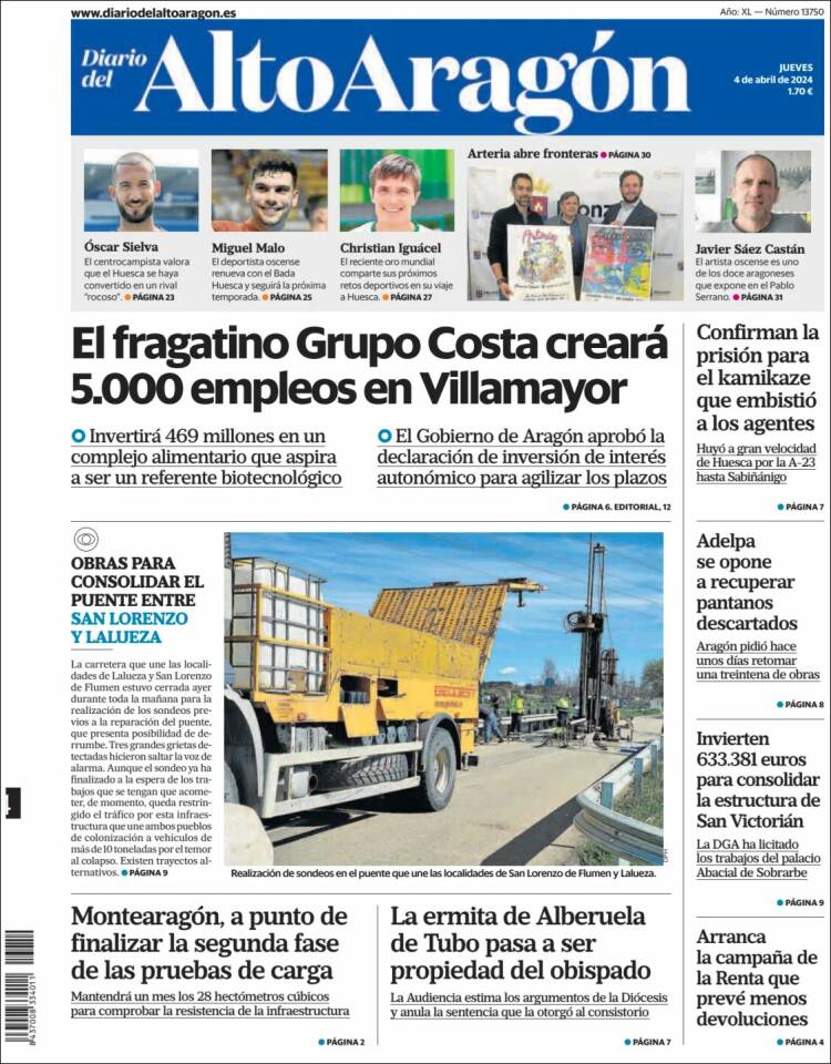 Portada de Diario del AltoAragón (España)