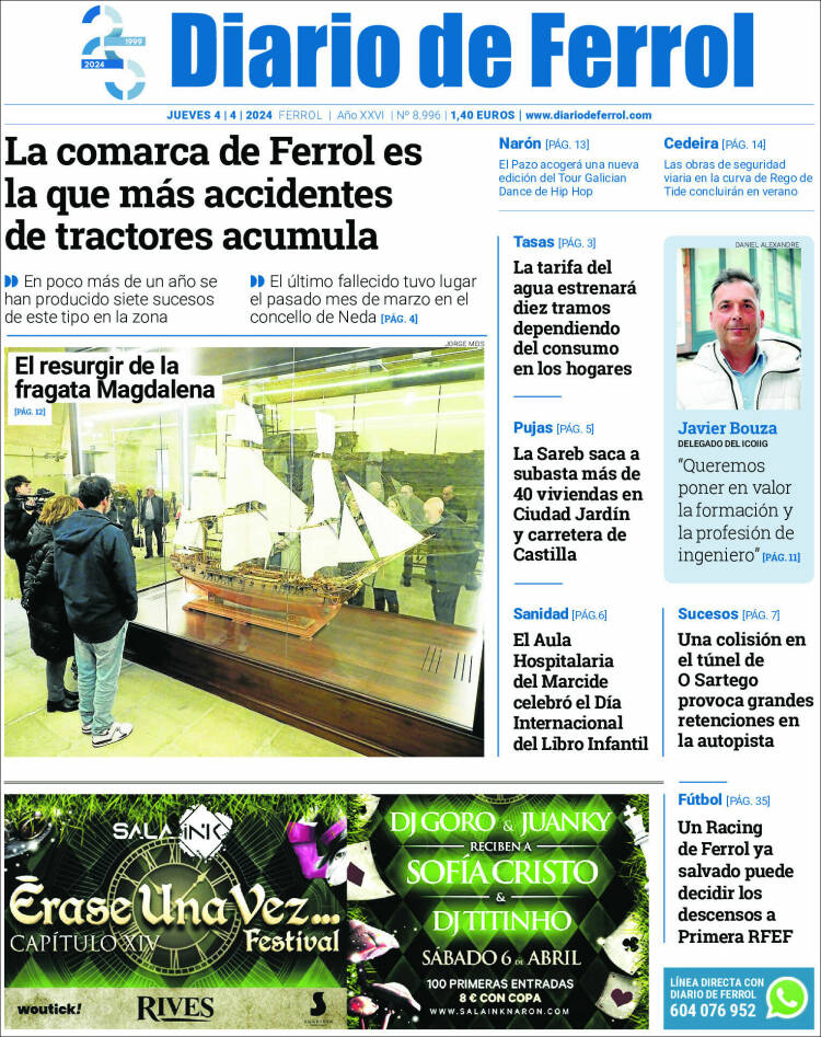 Portada de Diario de Ferrol (España)