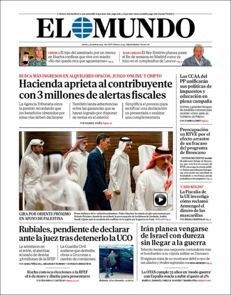 Portada de El Mundo (España)