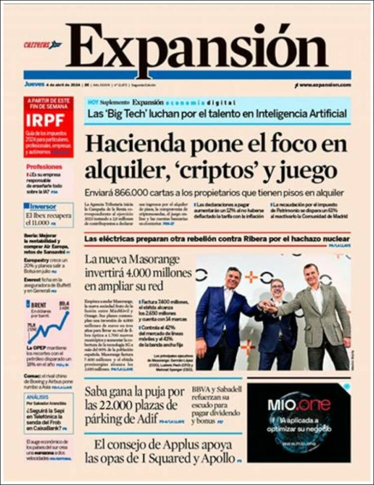 Portada de Expansión (Espa&ntilde;a)