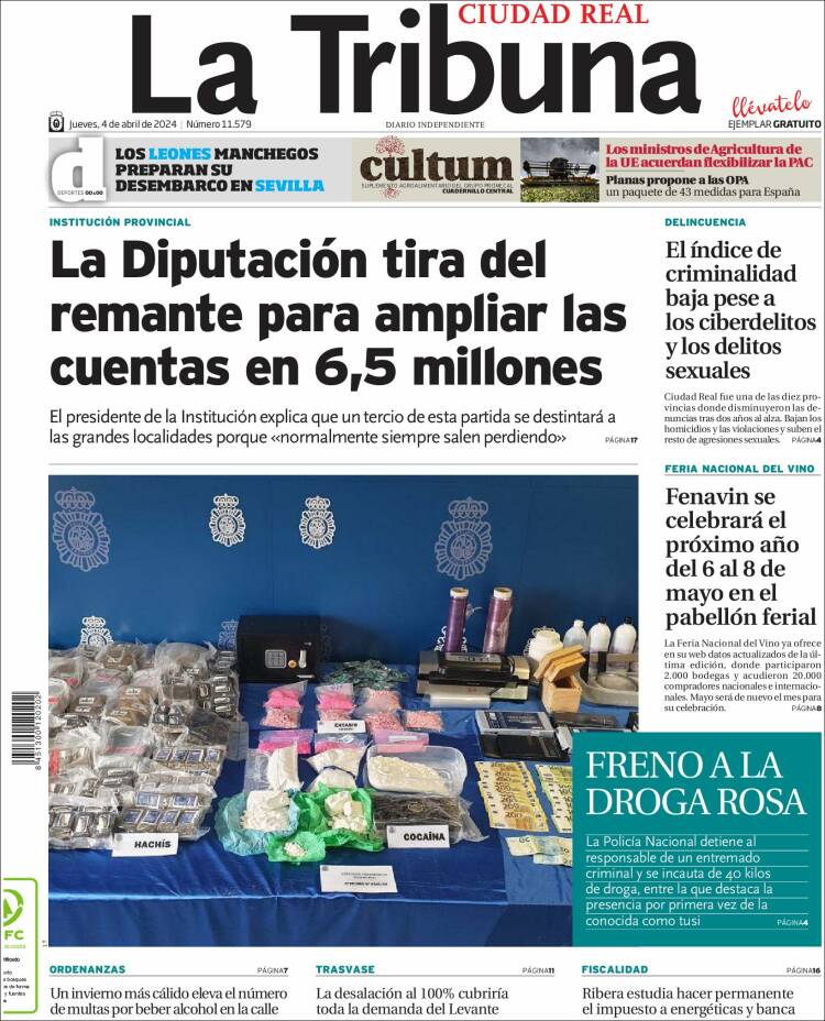Portada de La Tribuna de Ciudad Real (España)