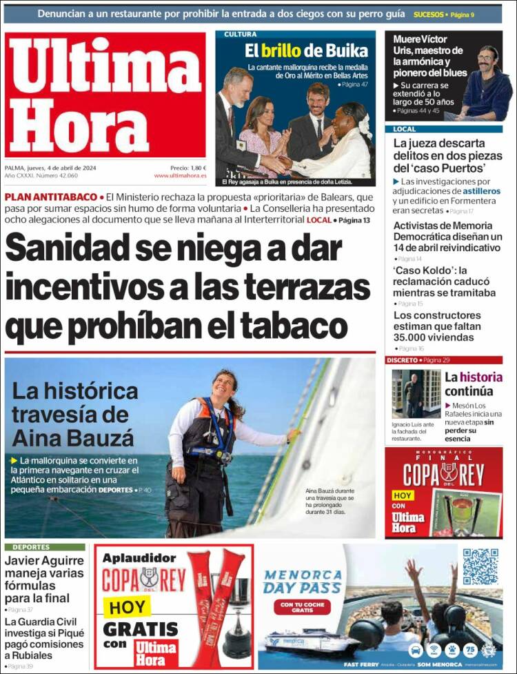 Portada de Última Hora (España)