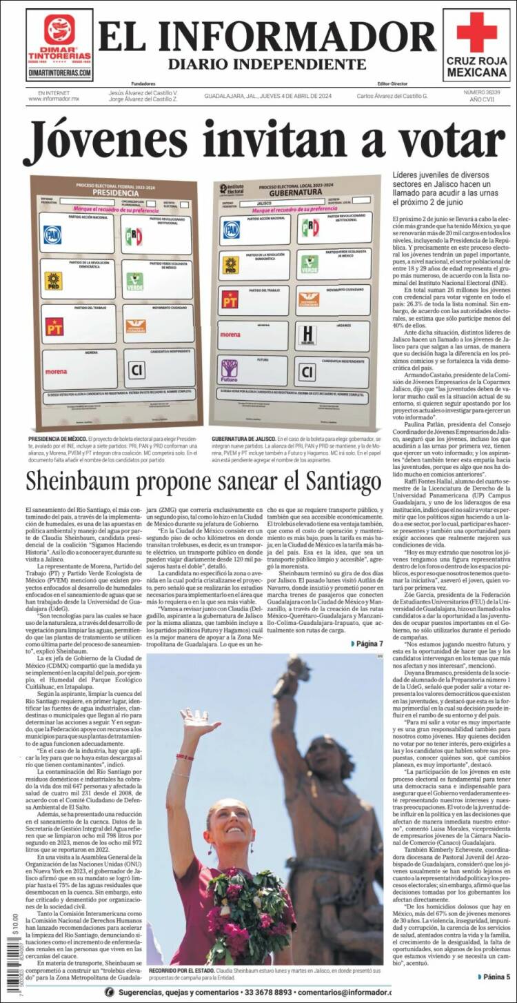 Portada de El Informador (M&eacute;xico)