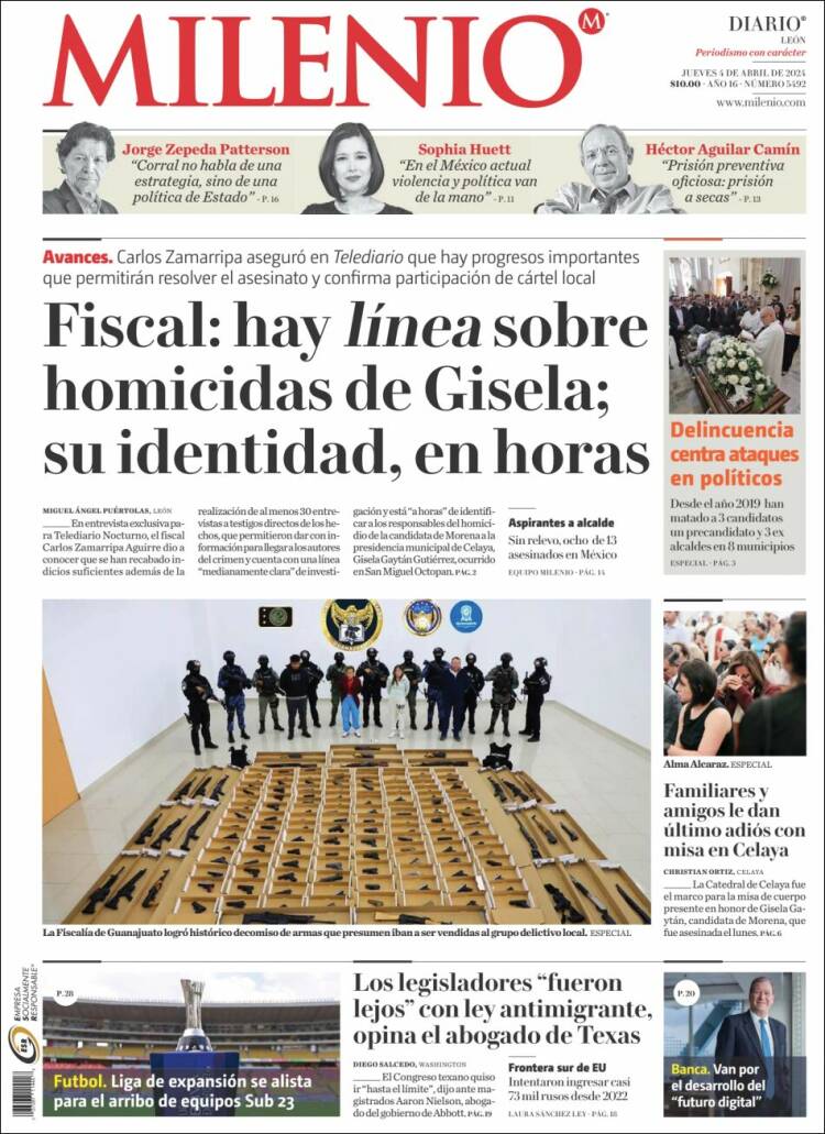 Portada de Milenio de León (M&eacute;xico)