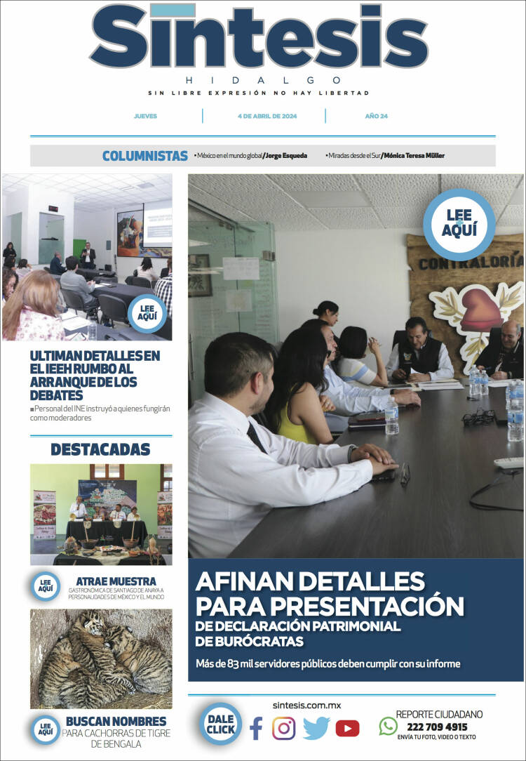 Portada de Sistesis - Hidalgo (M&eacute;xico)