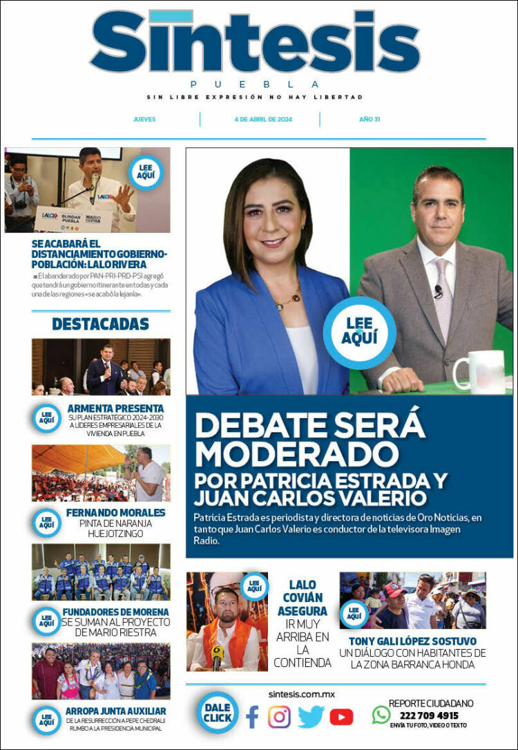 Portada de Síntesis - Puebla (M&eacute;xico)