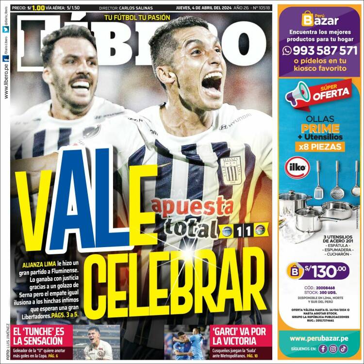 Portada de Líbero (Perú)