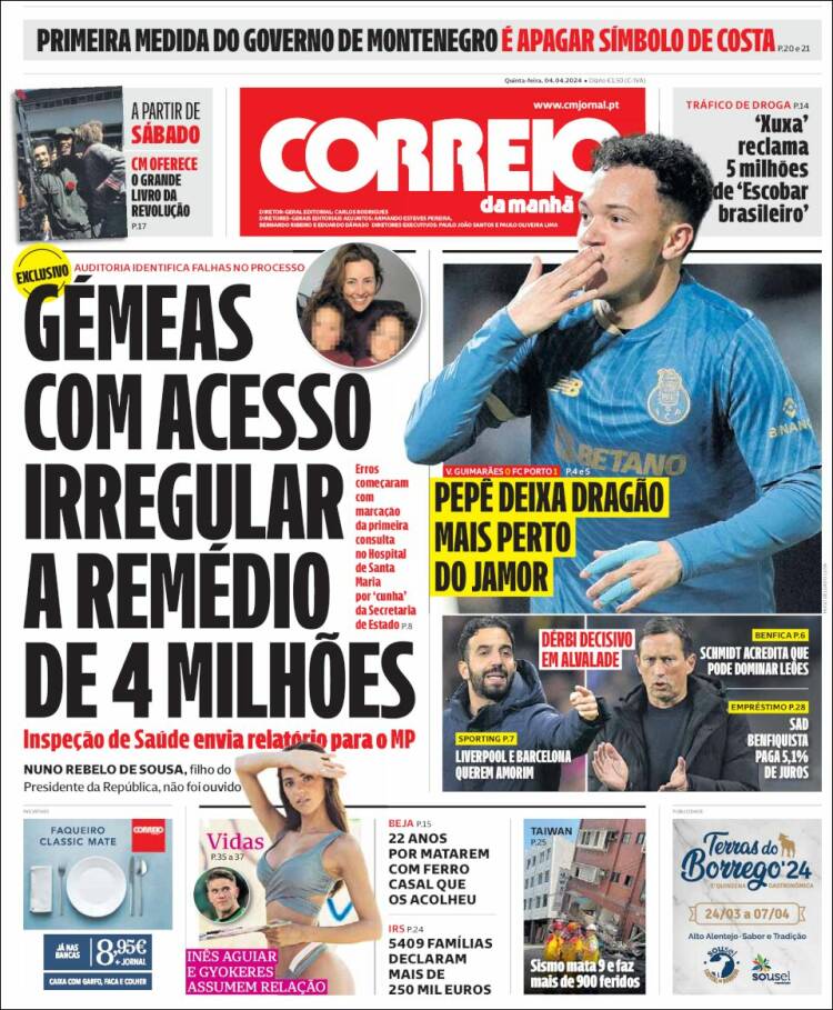 Portada de Correio da Manhã (Portugal)