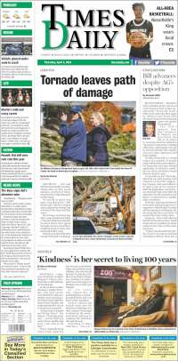 Portada de Times Daily (USA)