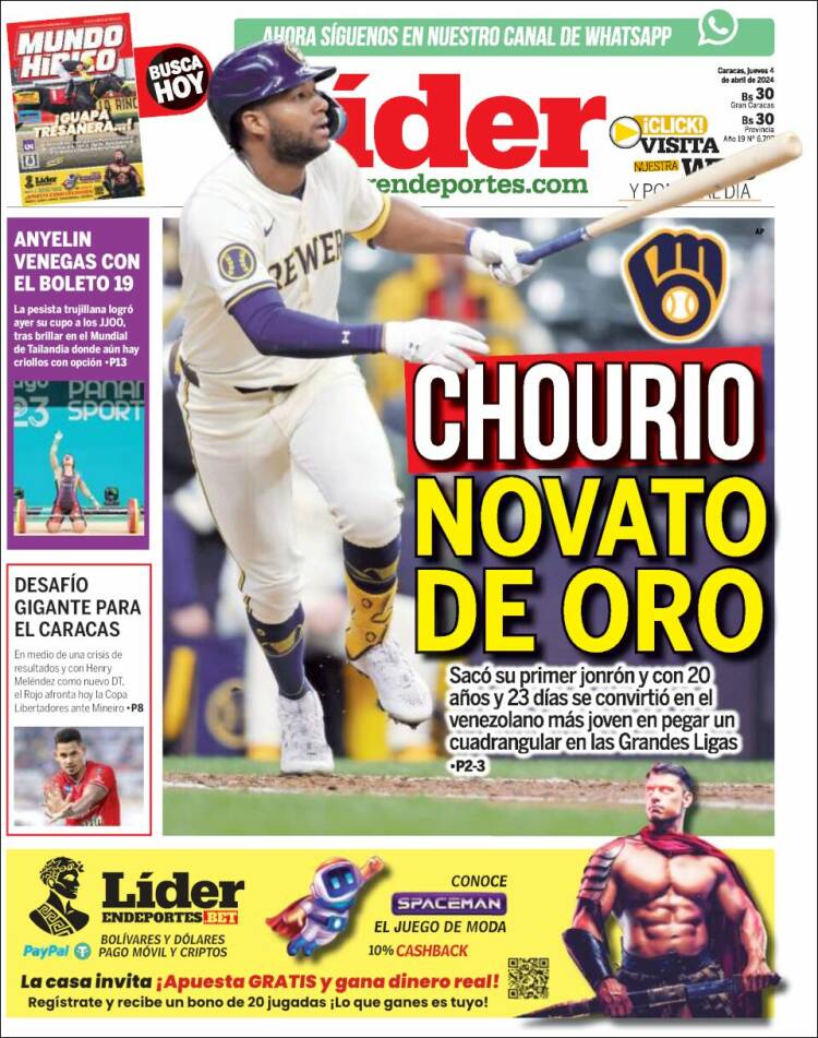 Portada de Lider en deportes (Venezuela)
