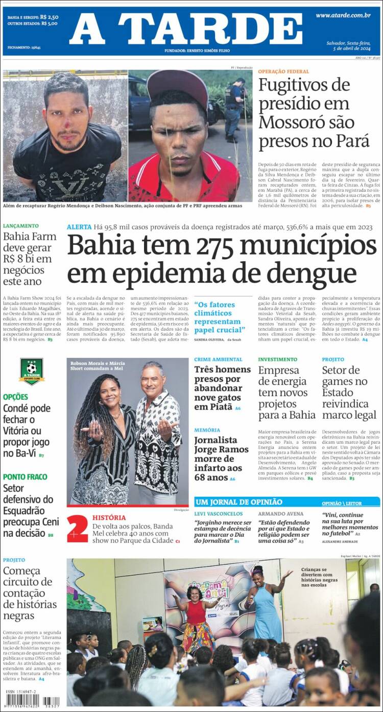 Portada de Diário A Tarde (Brasil)