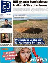 Portada de 20Minuten - Zürich (Suisse)