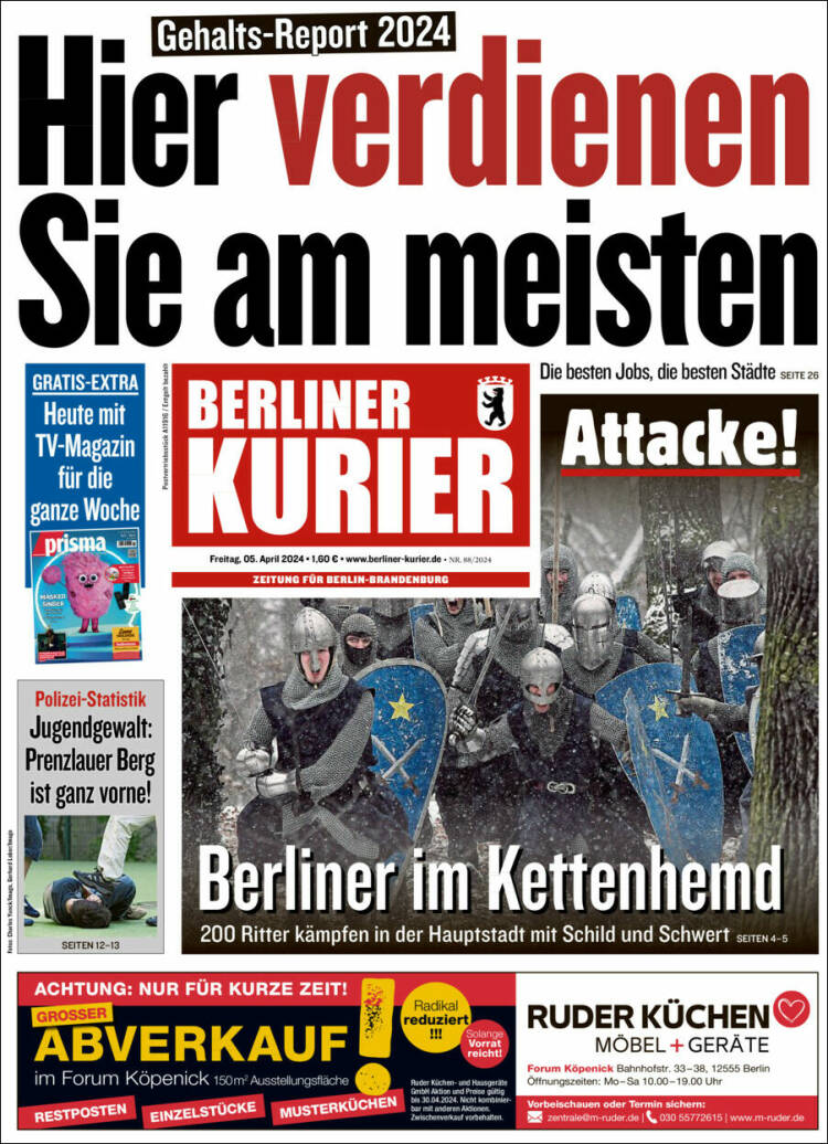 Portada de Berliner Kurier - Startseite BK (Alemania)