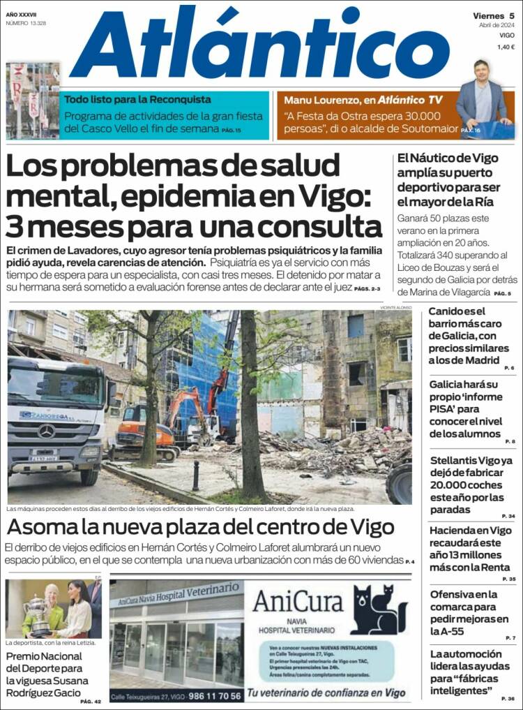 Portada de Atlántico Diario (España)