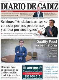 Portada de Diario de Cádiz (España)