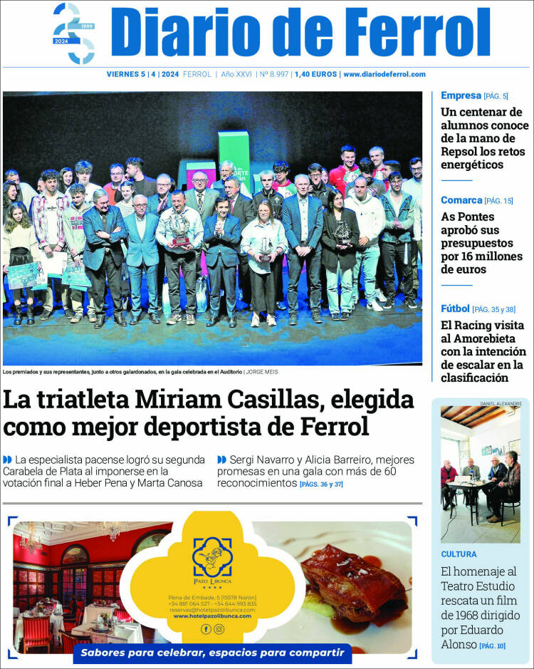 Portada de Diario de Ferrol (España)