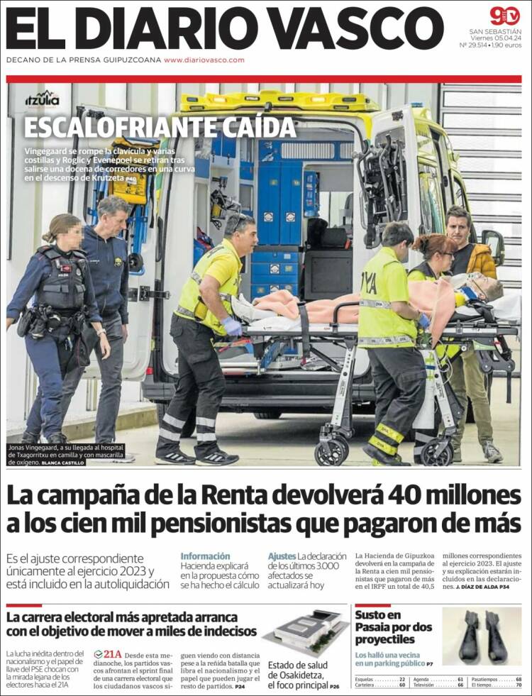 Portada de Diario Vasco (España)