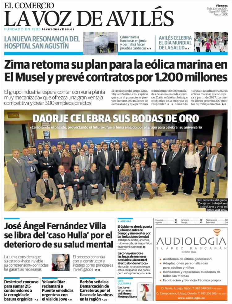 Portada de El Comercio - Avilés (España)