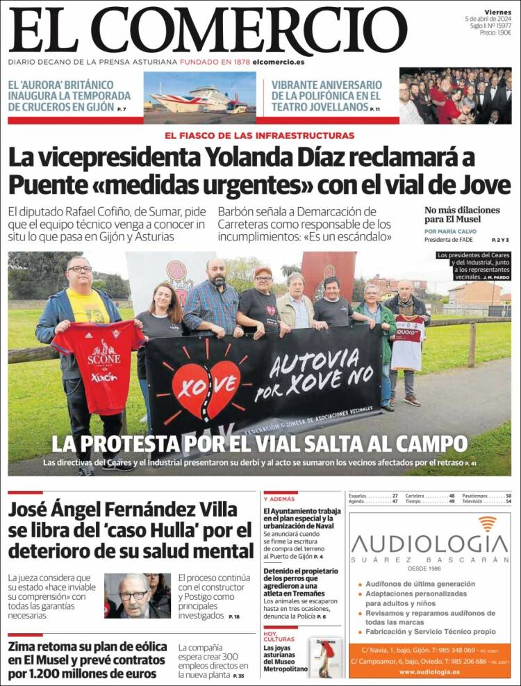 Portada de El Comercio - Gijón (España)