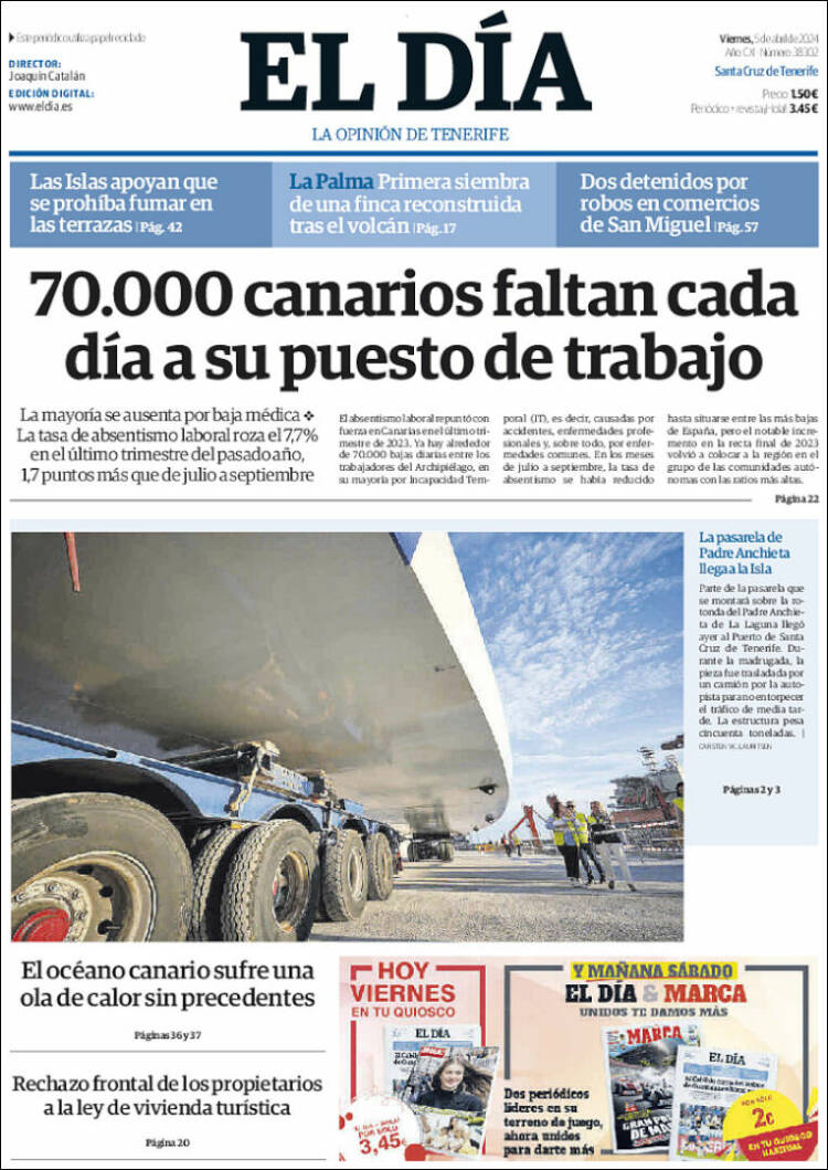 Portada de El Día (España)
