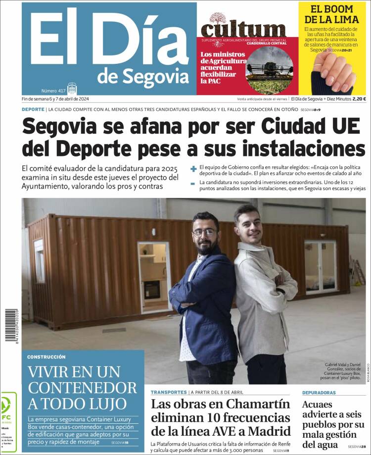 Portada de El Día de Segovia (España)