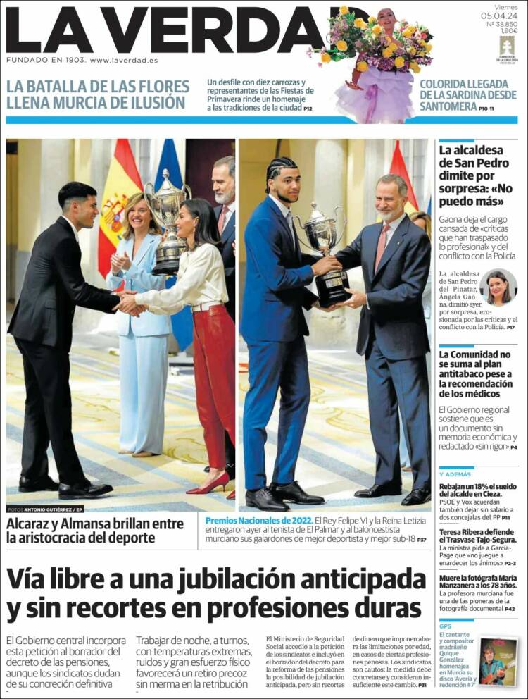 Portada de La Verdad de Murcia (España)