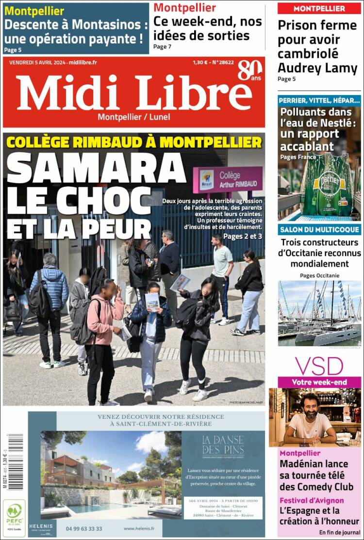 Portada de Midi Libre (Francia)