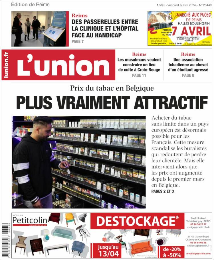 Portada de L'Union (Francia)