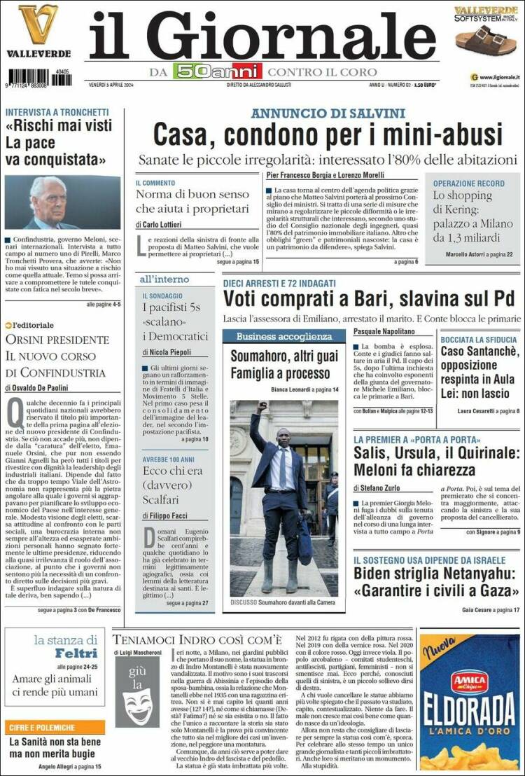Portada de il Giornale (Italia)