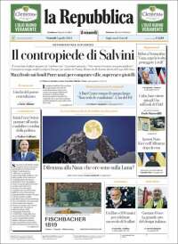 Portada de La Repubblica (Italia)