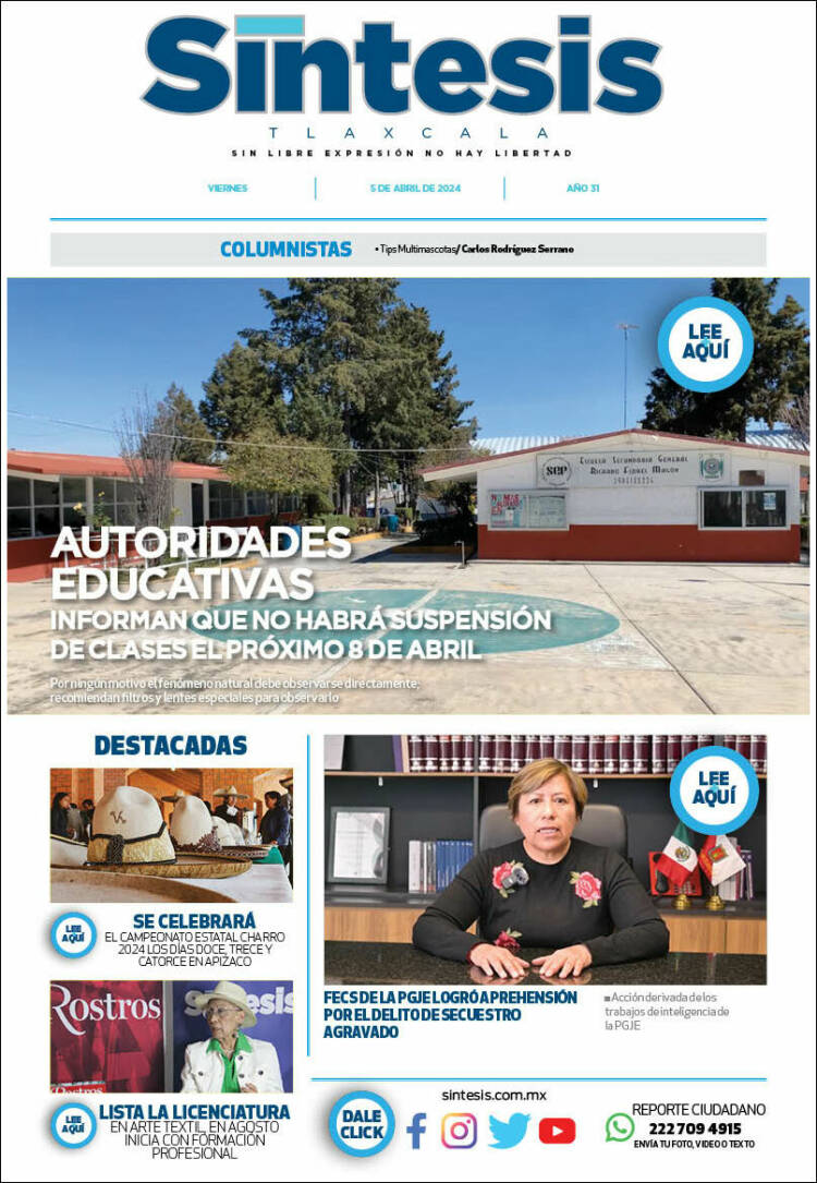 Portada de Síntesis de Tlaxcala (México)