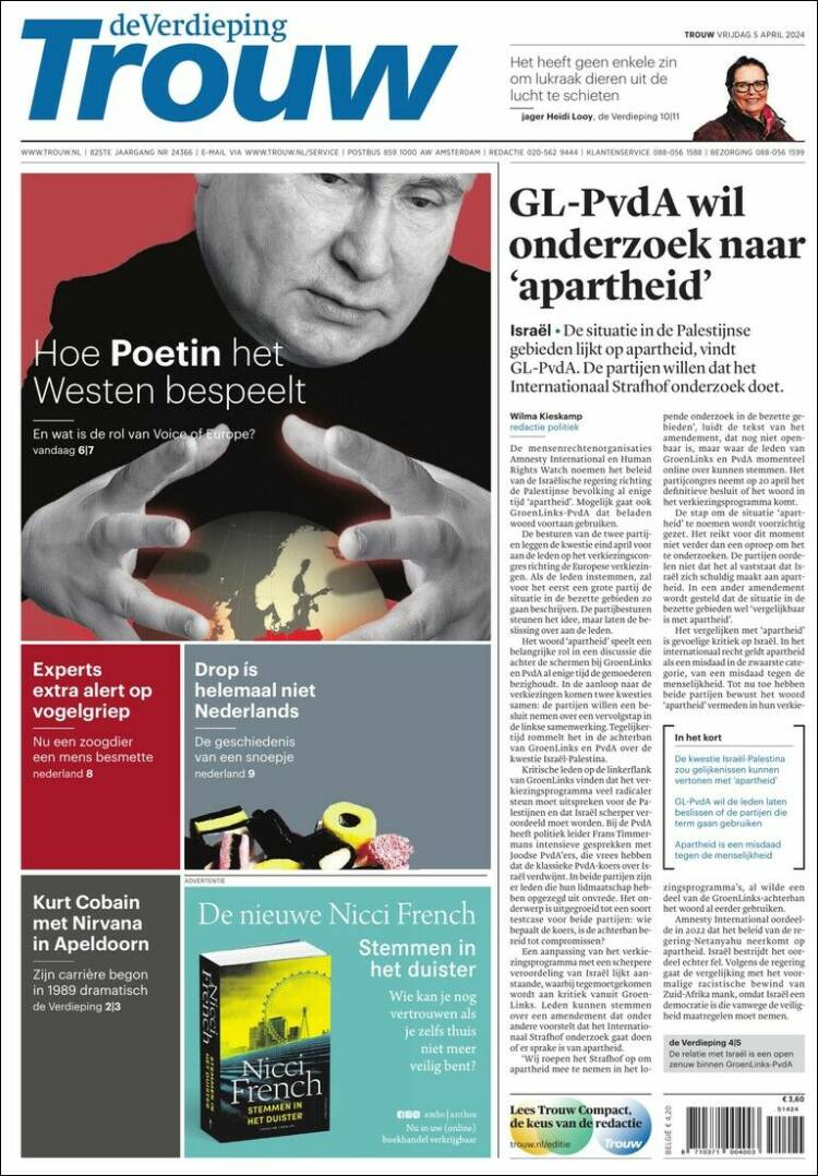 Portada de Trouw (Pa&iacute;ses Bajos)