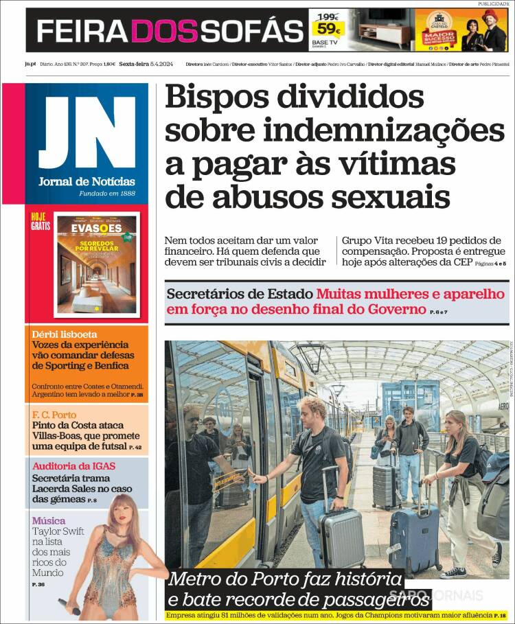 Portada de Jornal de Notícias (Portugal)