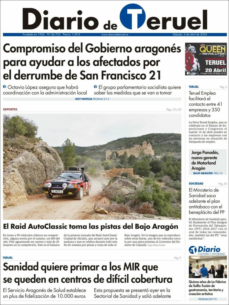 Portada de Diario de Teruel (España)