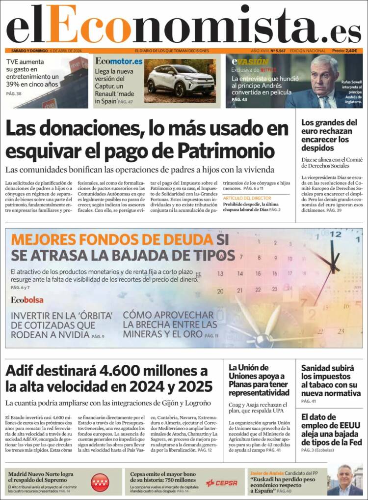 Portada de El Economista (Espa&ntilde;a)