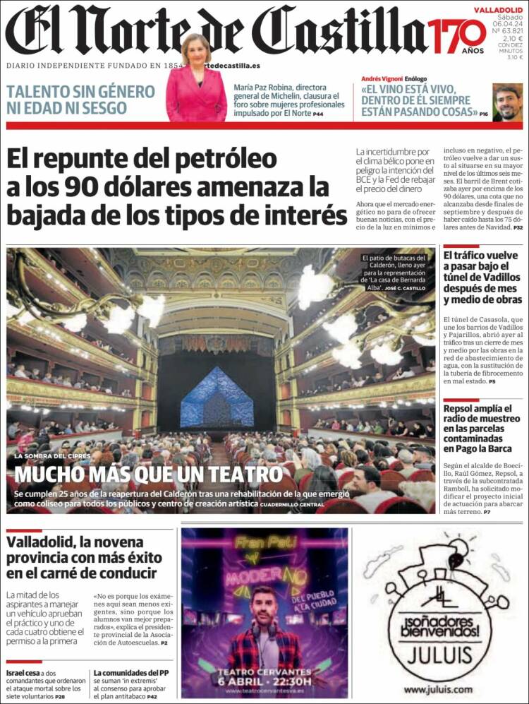 Portada de Norte de Castilla - Valladolid (España)