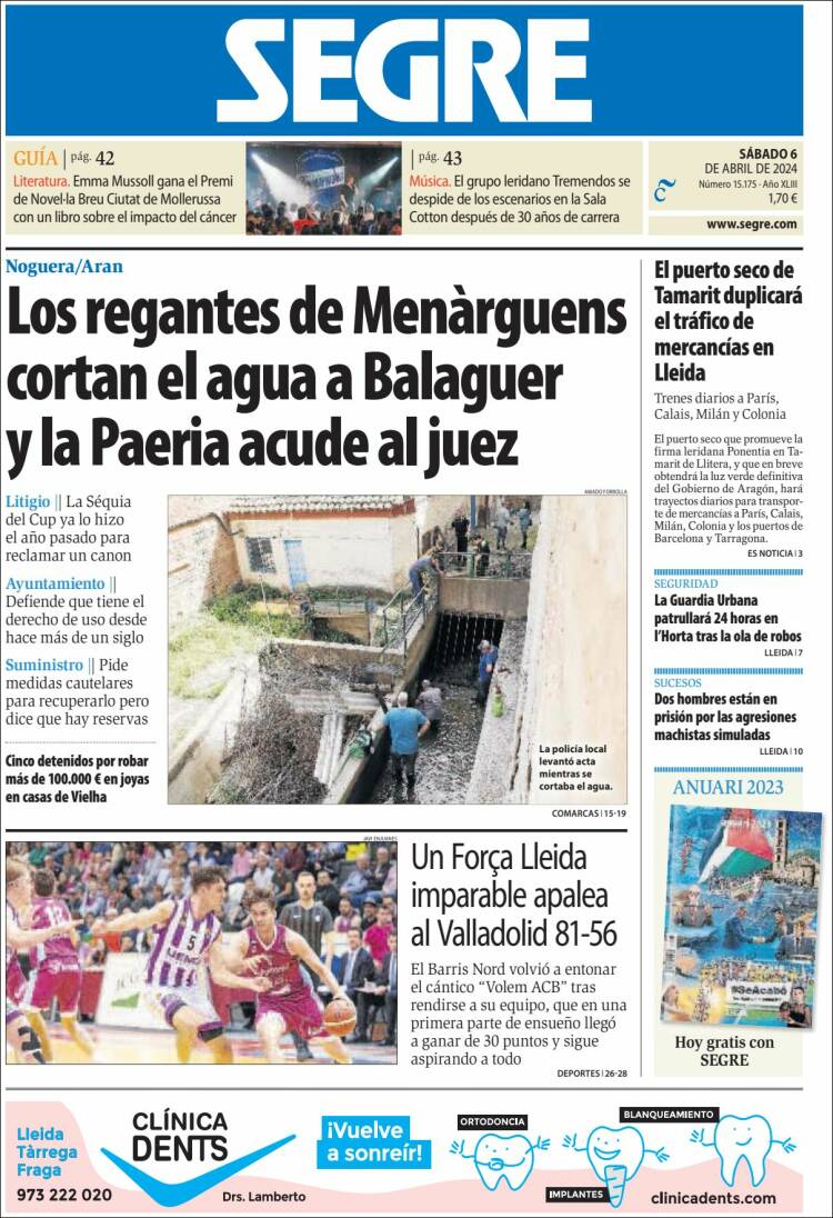 Portada de Segre  (España)