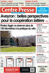 Portada de Centre Presse (Francia)