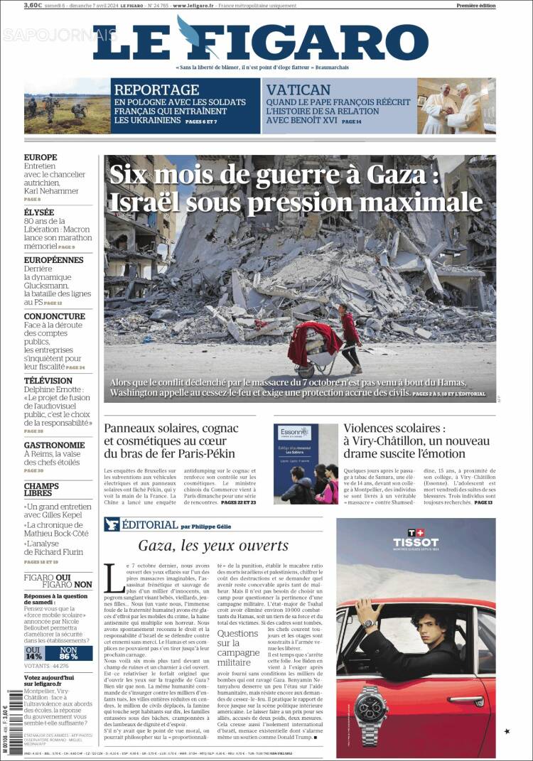Portada de Le Figaro (Francia)