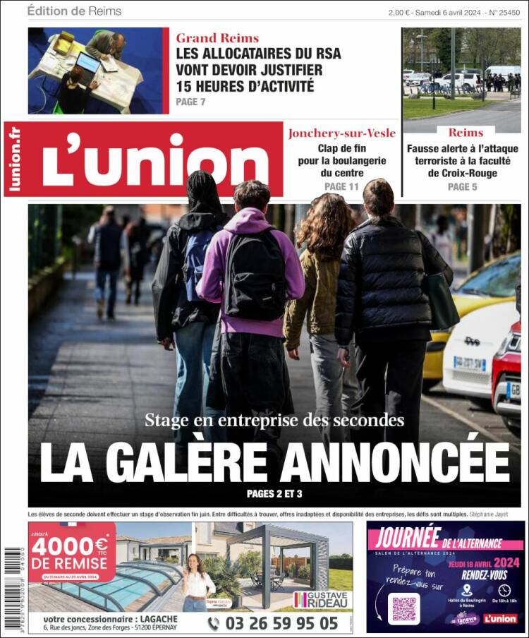 Portada de L'Union (Francia)