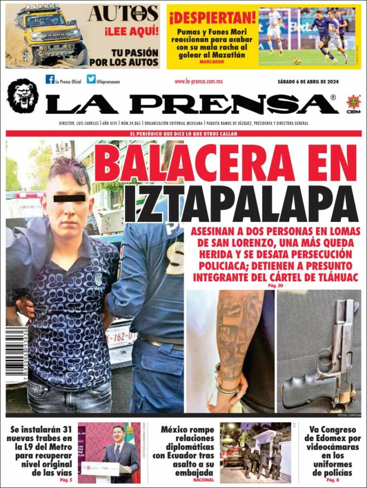 Portada de La Prensa (M&eacute;xico)