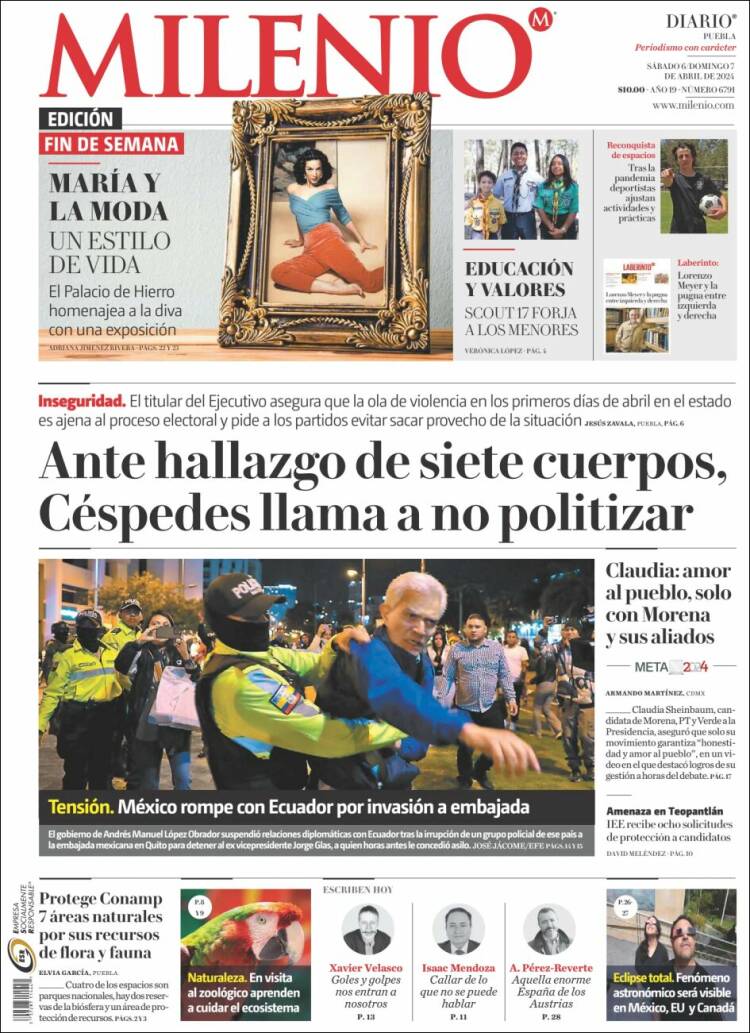 Portada de Milenio de Puebla (México)