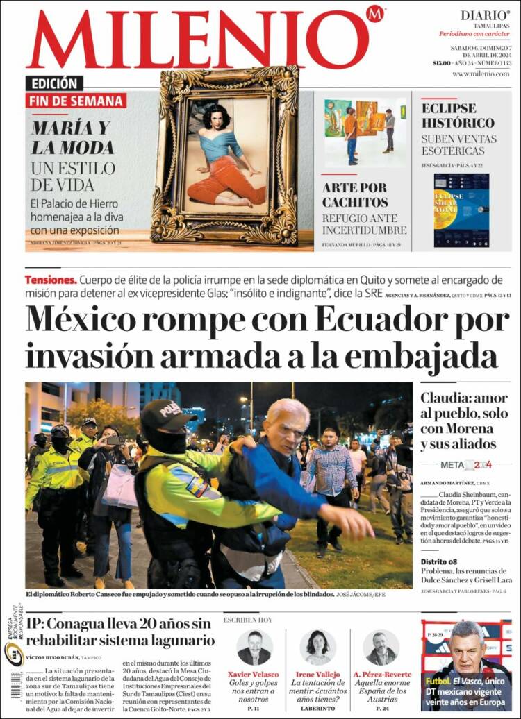 Portada de Milenio - Tamaulipas (M&eacute;xico)